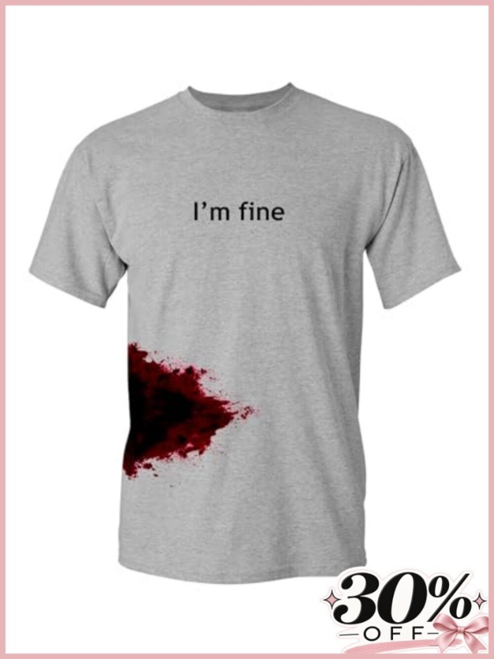 I'm Fine Bloody Halloween Shirt Funny Horror Graphic Tee Costume